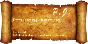 Porubszky Jusztusz névjegykártya